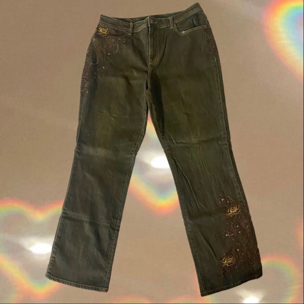 Adorable brown lace jeans